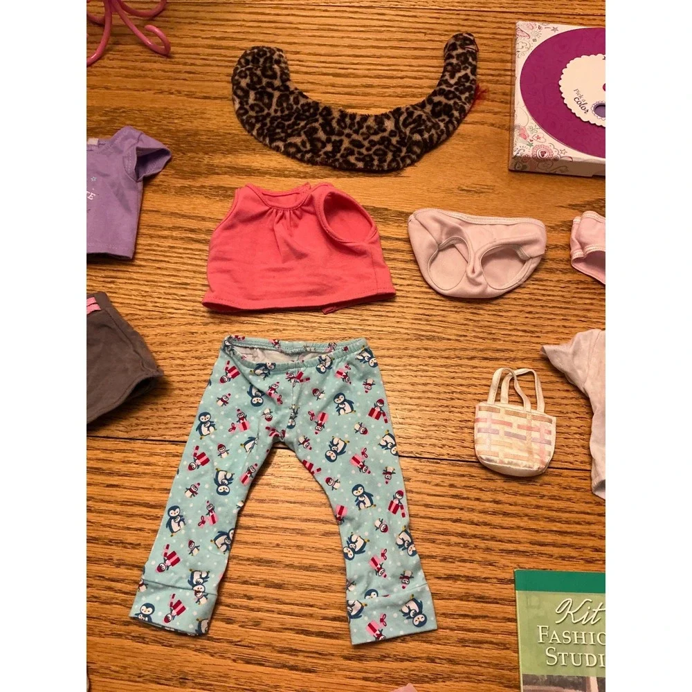 American Girl Doll Clothing Accessory Lot Kit Fashion Studio Clothes Pants Book